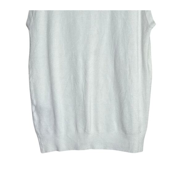 Zara Soft Sleeveless Crew Neck Ribbed Hem Stretch Tank Top Small White #3322 - Picture 7 of 15